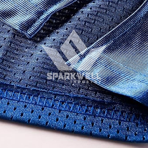เสื้อฟุตบอลอเมริกันสีน้ำเงินสำหรับผู้ชาย SPARKWELL คอวี แขนสั้น ผ้าตาข่าย ระบายเหงื่อได้ดี หมายเลข 9 พิมพ์ลายแบบ Sublimated - Product Image 4