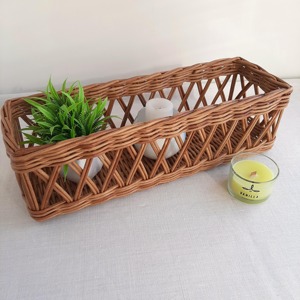 <b>Square</b> Rattan <b>Basket</b> Diagonal Weave Handmade Eco-Friendly Natural Rattan Storage <b>Baskets</b> Modern Multifunction Artex Green Earth - Product Image 3