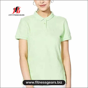 JUST FITNESS GEARS Vente en gros de chemises pour femmes personnalisées en polyester/coton, coupe ajustée décontractée, col uni, respirantes et à séchage rapide - Product Image 5
