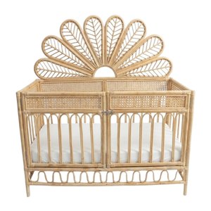 Lit bébé en rotin à motif floral, mobilier de chambre d'enfant, prix abordable, haute qualité, prix d'usine, vente chaude, décoration de chambre d'enfant - Product Image 2