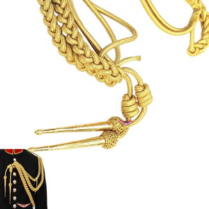 Golden <b>Braided</b> Aiguillette Metallic Uniform Shoulder Aiguillette - Product Image 4
