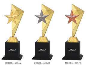 Ensemble de trophées en aluminium de qualité supérieure à 3 positions avec un design élégant pour les événements de championnat, trophées or, argent, bronze. - Product Image 3