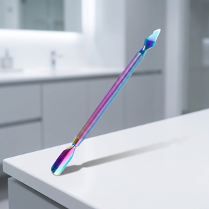 Pousse-cuticules double embout en acier inoxydable, outil de manucure réutilisable, manche double tête, durable et écologique - Product Image 3