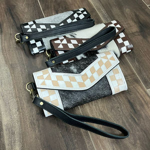 Portefeuille long multifonctionnel à grande capacité pour femme, porte-cartes et pochette pour téléphone, portefeuille en cuir à carreaux avec protection RFID - Product Image 6