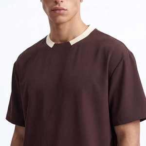 FIVE MEN T-shirt pour hommes 100% Coton, coupe oversize, style Hip Hop, délavé à l'acide, noir, avec impression au dos, vente en gros - Product Image 2