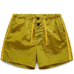 Shorts pour hommes en polyester à séchage rapide, couleur unie, avec braguette boutonnée et taille à cordon de serrage, style décontracté, taille mi-haute - Product Image 1