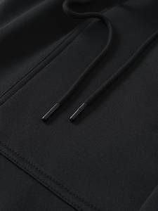 Men's Black Cargo Sweatpants Mid Waist Drawstring Casual Joggers Pockets Autumn Wear Loose Fit Knitted Corduroy Polyester/Cotton - Product Image 6