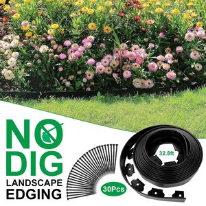32.8FT Non-Digging <b>Plastic</b> Garden <b>Edging</b> Kit 30 Spikes 2In Tall Border <b>Edging</b> for Lawn Yard Garden Tools Accessories - Product Image 6