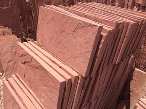 Mandana red Sandstone Thin Slab Rustic Design Sandblasted Surface Red Color Natural <b>Stone</b> Flooring - Product Image 1