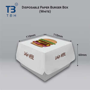 Meilleure vente : Fournisseur malaisien de boîtes à burger jetables en carton blanc, type coquille, idéales pour les stands de restauration rapide, événements et fêtes - Product Image 5