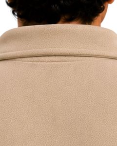 Beige <b>Men</b> Oversized Quarter Zip Sweatshirt <b>Pullover</b> Fleece Cotton Polyester Casual Winter Sweatshirt With Stand Collar Zip Neck - Product Image 5