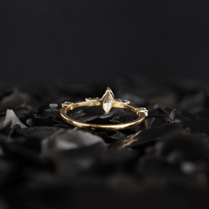 Marquise Diamond Engagement Ring 14K Gold <b>Cluster</b> Ring Minimalist Dainty Bridal Ring Slim Promise Ring Anniversary Gift For Her - Product Image 4