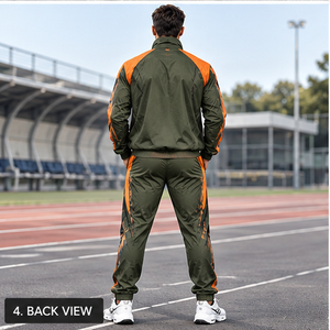 Chándal Deportivo para Hombre, Color Verde Oliva y Naranja, Camuflaje, Cierre Completo, Secado Rápido, Transpirable, Corte Regular, OEM - Product Image 4