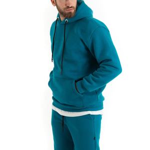 Nouvelle mode couleur unie poids lourd athlétique survêtement sport survêtement à capuche tissu 100% coton survêtements pour hommes - Product Image 3