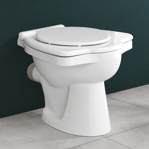 Inodoro Moderno Redondo de Dos Piezas para Baño, Montado en el Suelo, con Sifón en P, Descarga por Gravedad, Vítreo, Fácil de Limpiar, de Angola - Product Image 3