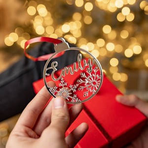 Personalized Christmas <b>Tree</b> <b>Ornament</b> Custom Name Snowflake Hanging Decoration Holiday Gift Wholesale - Product Image 4