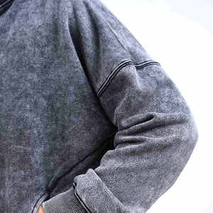 Custom Embroidery Printing Men Vintage Acid Wash Sweatsuits Fleece Hoodie and Sweatpants High Quality Two Piece Set Tracksuit - Product Image 5