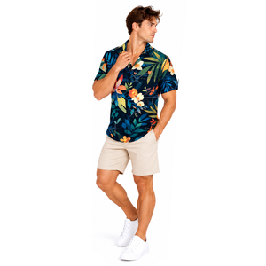 <b>Mens</b> Hawaiian Style <b>Beach</b> <b>Shirt</b> Digital Print Short Sleeve Quick Dry Polyester Holiday Resort Travel Casual Fashion Apparel - Product Image 5