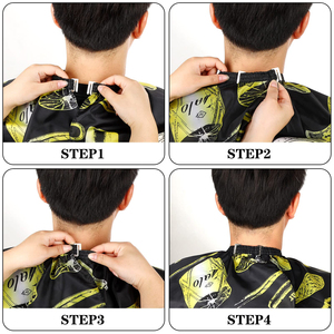 Cape de Coiffeur Professionnelle Imperméable en Polyester pour Salon de Coiffure, Personnalisable par Sublimation, Fermeture au Cou Ajustable - Product Image 3