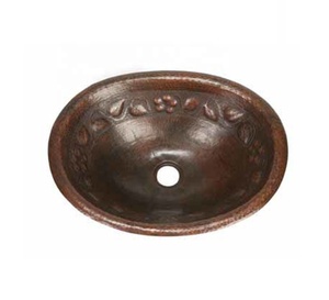 Fregadero de cobre artesanal de 17 ", fregadero de barra de cobre de marca de lujo personalizado mate oscuro de lujo, Fabricante Mayorista de doble pared de cobre - Product Image 1