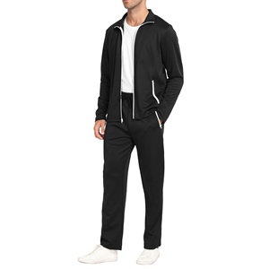 Ensemble de survêtement d'été respirant de haute qualité avec fermeture éclair, sweat à capuche zippé personnalisé en molleton et pantalon de jogging évasé - Product Image 6