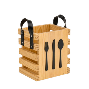 Porta Cubiertos de Madera Hecho a Mano de Primera Calidad para Mesa de Comedor, Organizador de Utensilios y Cubiertos de Bambú Ecológico Multiusos - Product Image 3