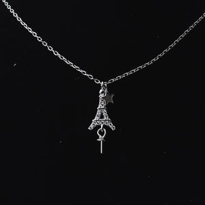 Collar con Colgante de Torre Eiffel de Plata S925 para Mujer, Cadena de Clavícula Versátil de 335, Accesorio de Joyería Semi-Terminado para DIY - Product Image 4