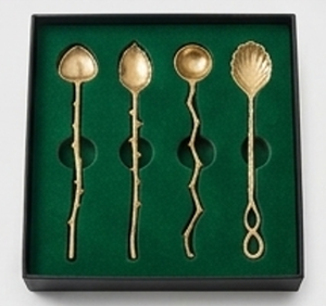 Agitateurs à cocktail rustiques dorés, outils de bar en métal faits à la main, lot de 4 cuillères à mélanger au design de branche torsadée pour mélanger les cocktails - Product Image 6