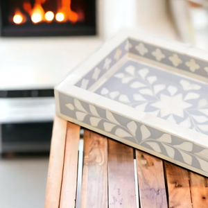 Bandeja Decorativa de Primera Clase con Incrustaciones de Hueso Estilo Art Deco para Mesa de Centro, Calidad Superior, India - Product Image 6