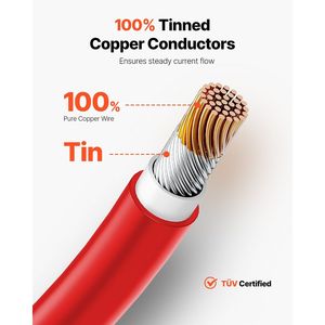 Câble d'extension solaire étanche 100FT 10AWG rouge 6mm²C pour produits photovoltaïques - Product Image 2