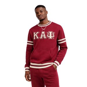 Kappa Alpha Psi Krimson Chenille Crewneck Fidèle À La Taille Premium Fleece Brodé Lettre Grecque Crest Fraternité Vêtements - Product Image 1