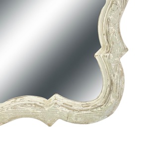 Espejo con Marco de Madera Blanco Vintage, Perfecto para Baño, Decoración de Pared Elegante con Encanto Rústico y Atractivo Clásico de la India - Product Image 3
