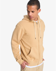 Sudadera con capucha para hombre de primera calidad, color marrón sólido, con cremallera, informal, de manga larga, con bolsillos tipo canguro, MOQ bajo, 280 g - Product Image 2