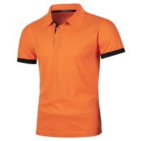 Chemise à manches courtes bleu marine pour homme, 100% polyester, tricot piqué respirant, couleur unie, coupe décontractée, col boutonné