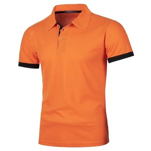 Chemise à manches courtes bleu marine pour homme, 100% polyester, tricot piqué respirant, couleur unie, coupe décontractée, col boutonné - Product Image 4