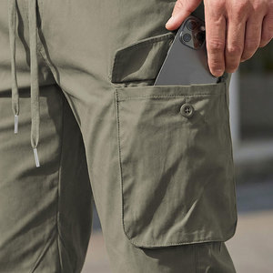 Nouveau pantalon cargo pour homme tendance, taille haute élastique, design minimaliste, étiquette privée personnalisée, pantalon de mode streetwear - Product Image 5