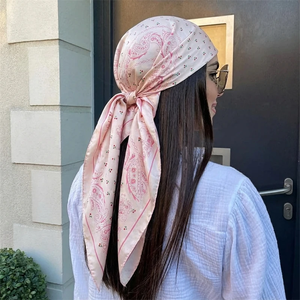 Pañuelo Cuadrado de Satén 2026 para Mujer, Hijab con Estampado Paisley, Elegante Pañuelo de Seda para el Cuello, Chal, Accesorios para el Cabello, Bandana - Product Image 2