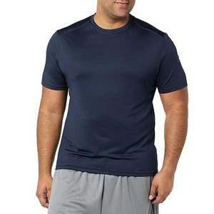 Factory Custom Logo 100% Cotton Eco-Friendly Quick Dry Breathable Short Sleeve Spring Men's Navy Blue Sport Plus Size T-Shirts - Product Image 4