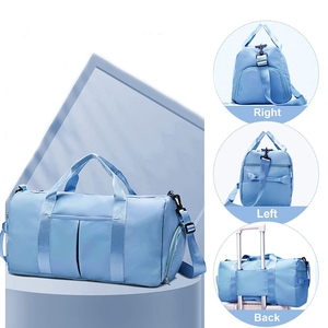 OARH INT INDUSTRY MAS-2327 Travel Gym Duffel Bag 30-40L 600D ผ้าใบสีเบจสายสะพายไหล่หลายช่อง - Product Image 6