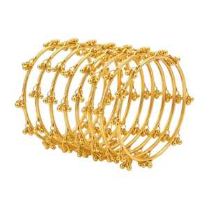 Hot Selling 8 Piece Set Golden Kashmiri Jhumki Shining <b>Bangles</b> Bridal Wedding Party Wear Premium Wholesale Price By Star Impex - Product Image 1