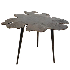 Italian Hotel Furniture Latest Design Metal and Glass Wood Top Round Shape Black Finish Coffee Table - Product Image 3
