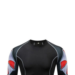 Camiseta de Compresión Personalizada para Hombre, Manga Larga, Diseño de Paraguas, Impresión por Sublimación, para BJJ, MMA, Grappling, Gimnasio, Fitness, Venta al Por Mayor - Product Image 4