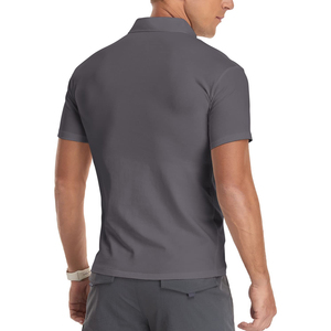 Camiseta de punto ligera de manga corta con cuello de cremallera para hombre, estilo casual, deportiva, de verano, tipo jersey, con cremallera de un cuarto - Product Image 2