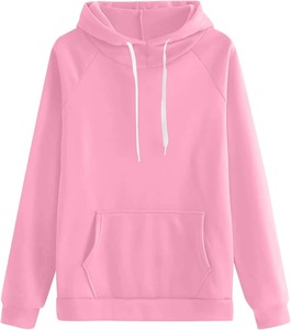 Chándal rosa con capucha para mujer, sudadera informal holgada de manga larga de color liso y pantalones deportivos con bolsillos con cordón, ropa de otoño - Product Image 2