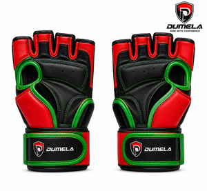 Dumela MMA Gloves Red Green Black Leather Breathable Durable Training Gear for Combat Sports All Seasons - Product Image 2