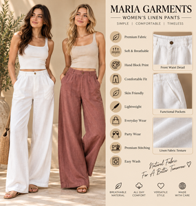 Trending Factory Direct Casual <b>Summer</b> White Tee & High Waist Solid Linen <b>Trousers</b> Two-Piece Set Bulk - Product Image 6