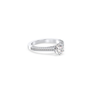 Bague de fiançailles REYES en moissanite de luxe, taille brillant rond, 1,32 carat, classique, en argent sterling 925, certifiée GRA, bijoux fins - Product Image 3