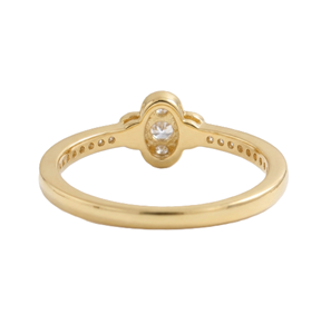 DEF Color VS VVS Clarity IGI Certified Round Lab Diamond Flower Design Engagement Ring 14K Solid Gold Minimalist Stackable Ring - Product Image 5