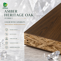 Panneau de bois aggloméré orienté (OSB) mélaminé Jinbase SXT2908-5 Amber Heritage Oak 18 mm E0 1220x2440 mm pour meubles et menuiseries