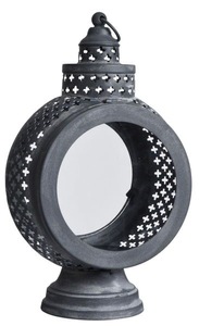 Lanterne noire en métal à motif circulaire croisé avec découpe complexe pour la décoration de la maison et les décorations de mariage - Product Image 2